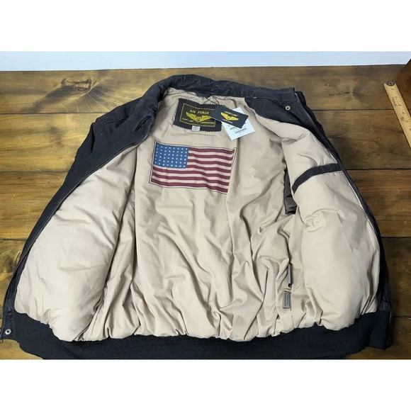Vintage Air Force Luxury Full Zip Leather Jacket Mens Large Made in USA - Picture 4 of 11